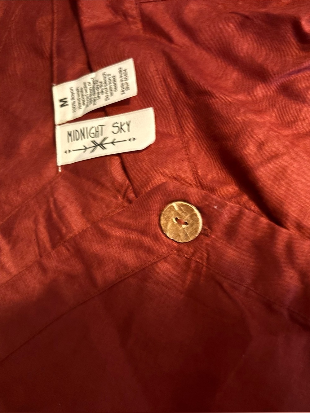 Rust Button-Front Spaghetti Strap Camisole - Picture 4 of 4